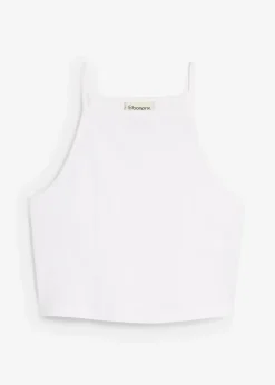 bonprix Shirts & Tops|Nachhaltigere Materialien^Ripp-Top aus reiner Bio-Baumwolle weiß