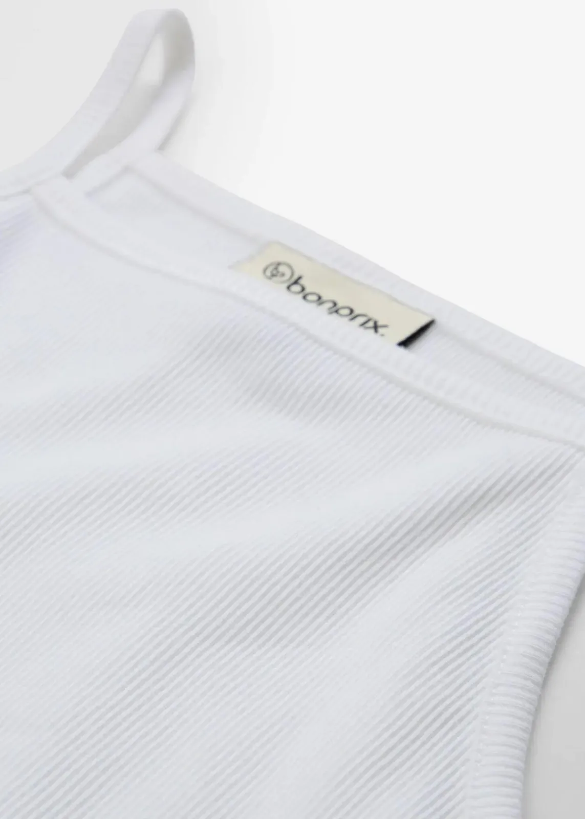 bonprix Shirts & Tops|Nachhaltigere Materialien^Ripp-Top aus reiner Bio-Baumwolle weiß