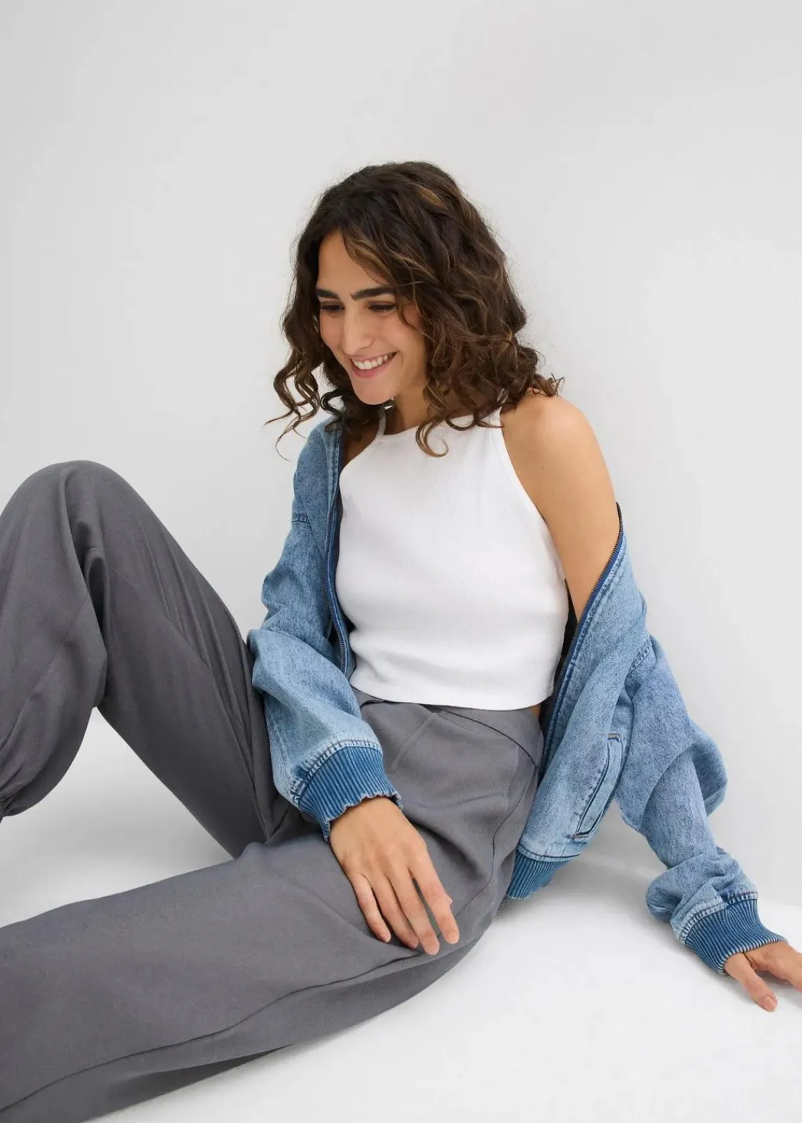 bonprix Shirts & Tops|Nachhaltigere Materialien^Ripp-Top aus reiner Bio-Baumwolle weiß
