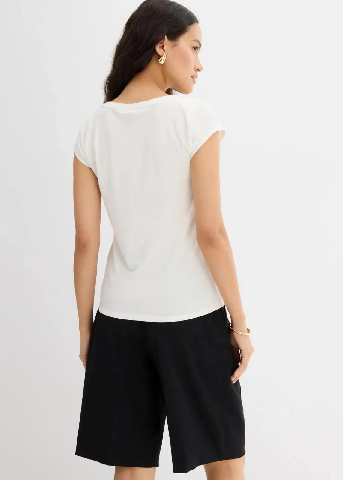 bonprix Shirts & Tops^Ripp-Top aus softem Modal-Mix wollweiß
