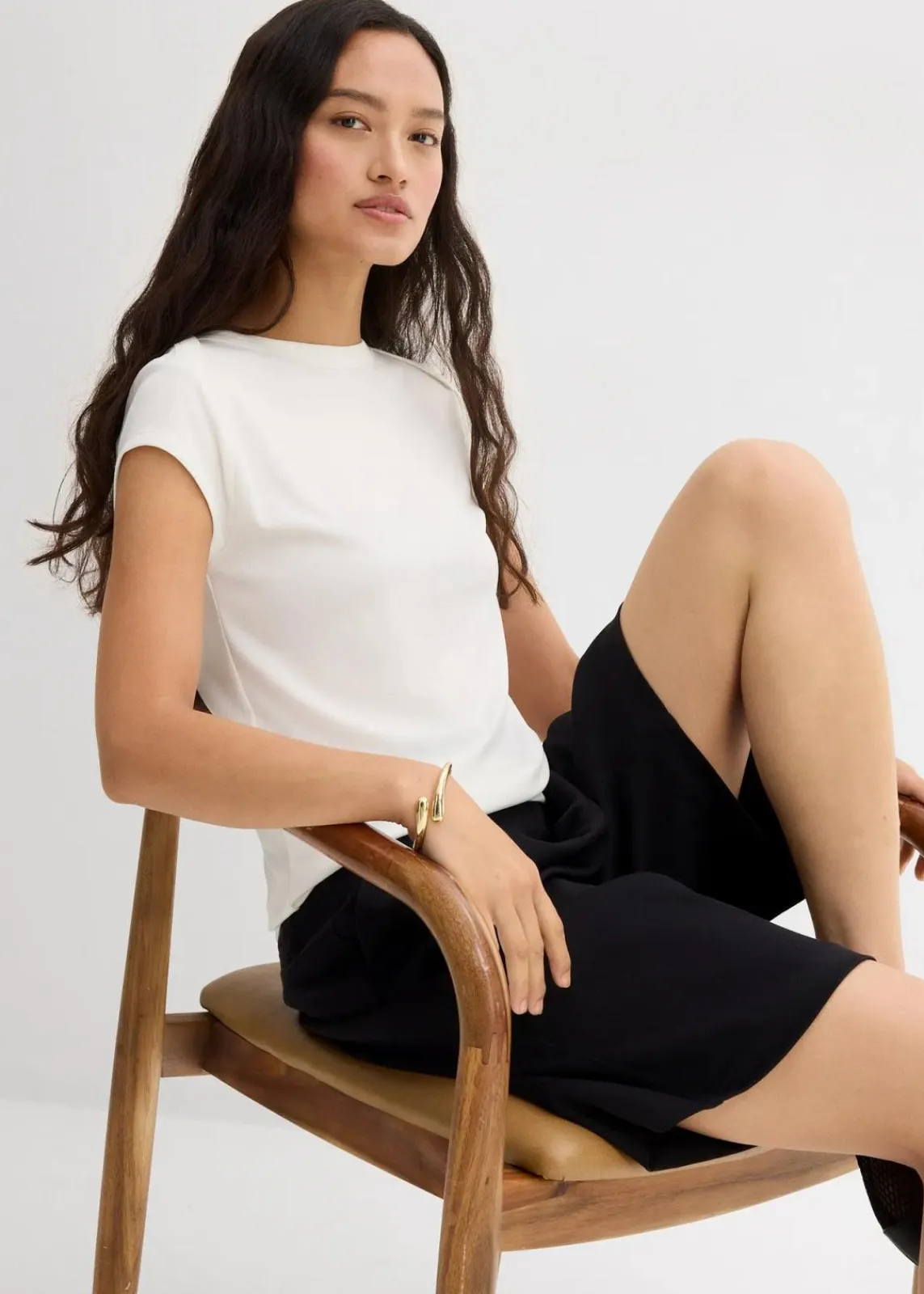 bonprix Shirts & Tops^Ripp-Top aus softem Modal-Mix wollweiß