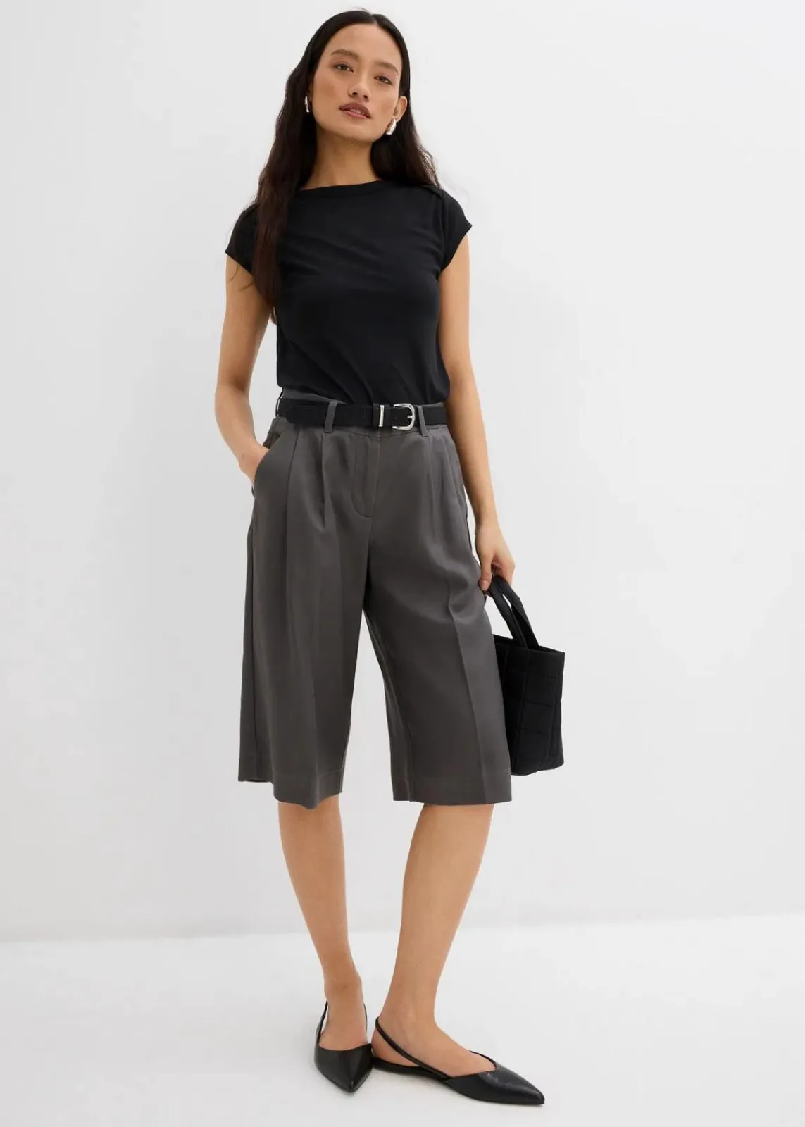 bonprix Shirts & Tops^Ripp-Top aus softem Modal-Mix schwarz