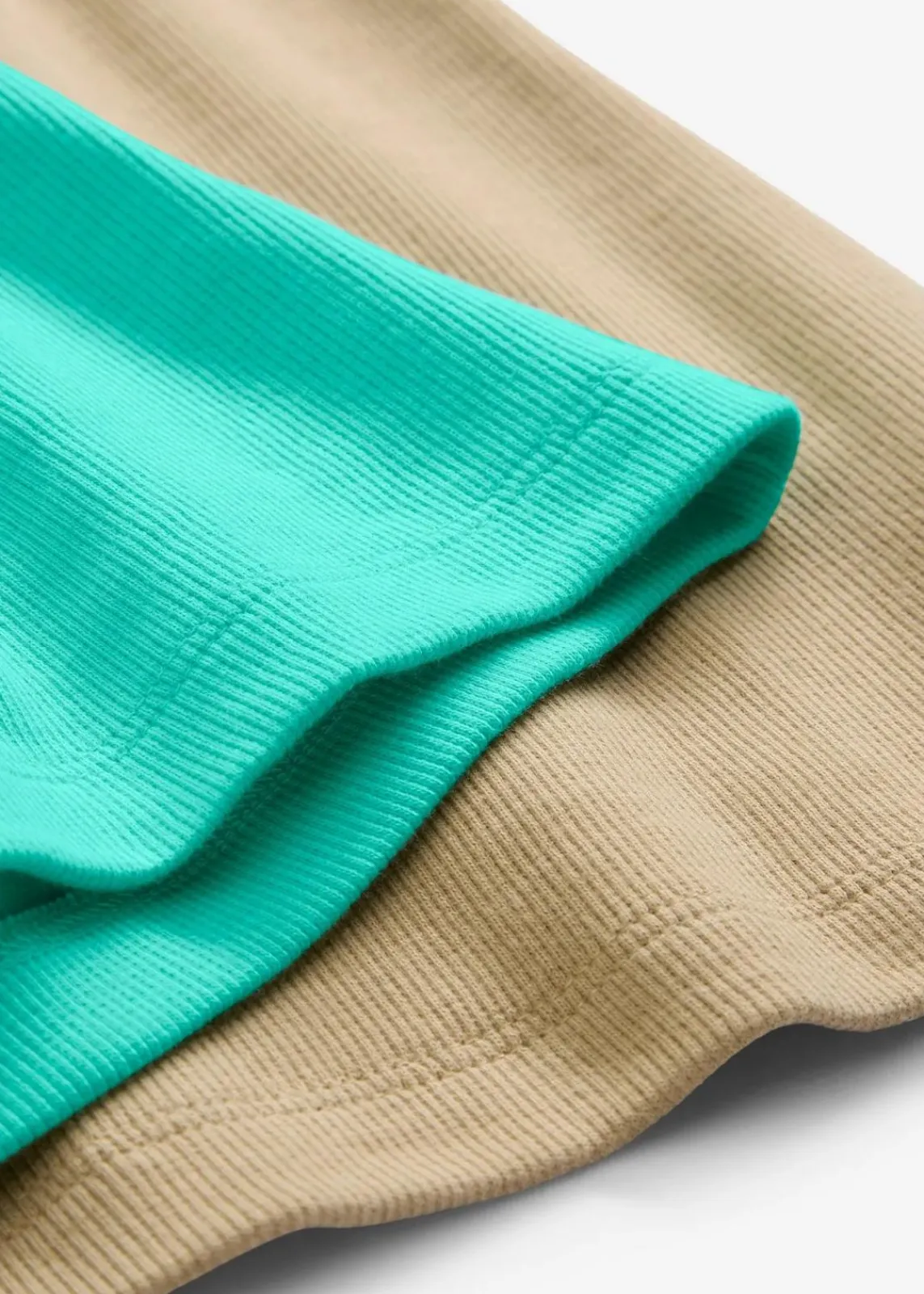 bonprix Wäsche·Unterhemden|Bekleidung·Röcke^Ripp-Top mit Bio-Baumwolle (2er Pack) new beige/mentholblau