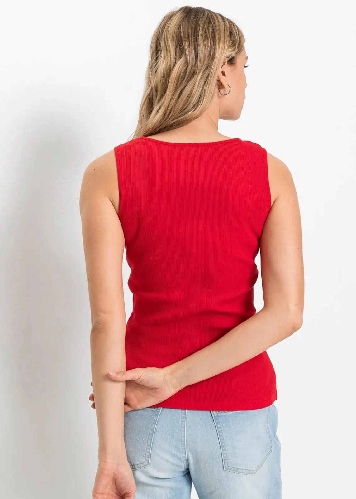 bonprix Shirts & Tops|Nachhaltigere Materialien^Ripp-Top mit Reißverschluss erdbeere
