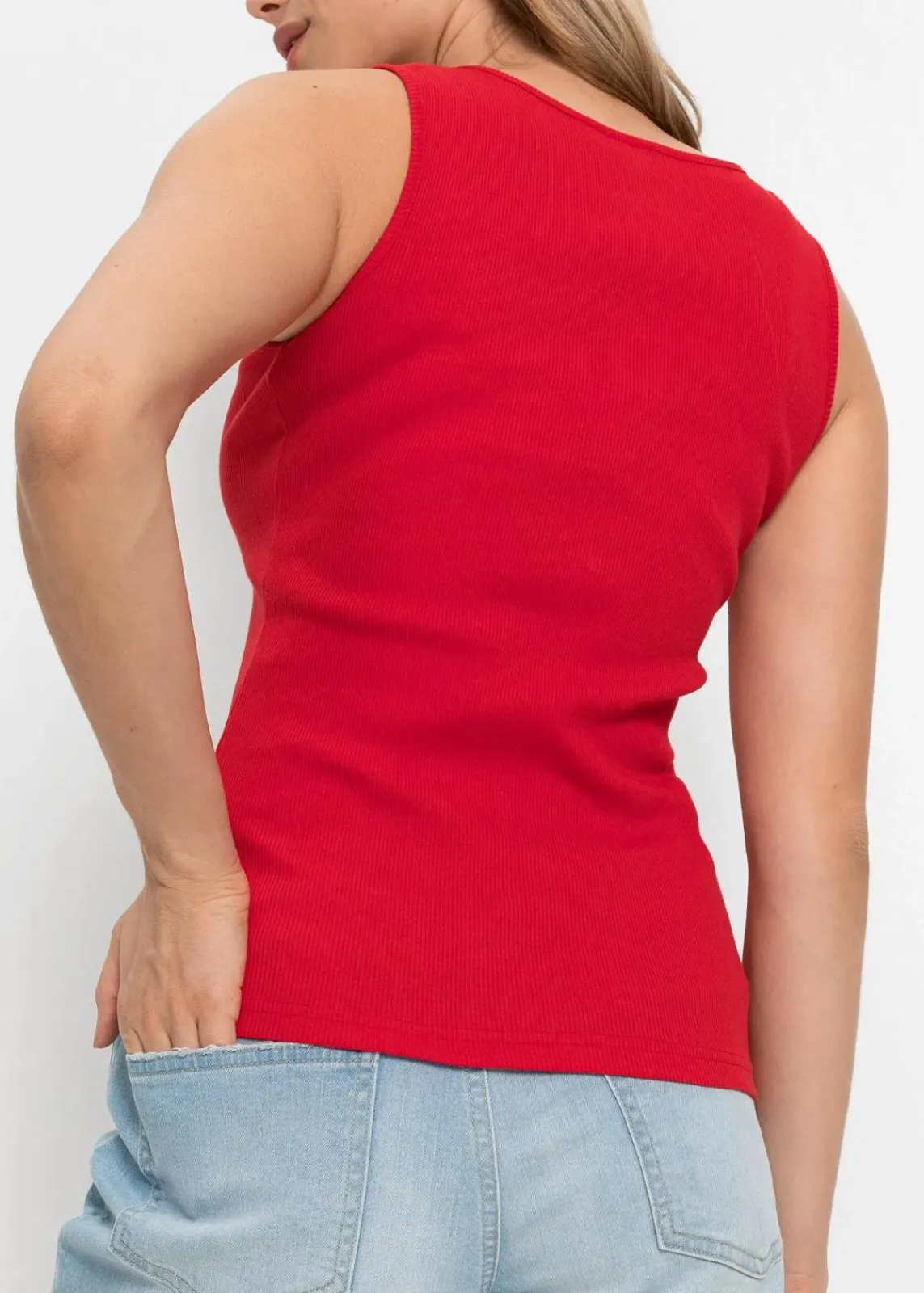 bonprix Shirts & Tops|Nachhaltigere Materialien^Ripp-Top mit Reißverschluss erdbeere