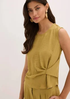 bonprix Shirts & Tops|Blusen & Tuniken^Ärmelloses Blusentop mit Knoten mattoliv