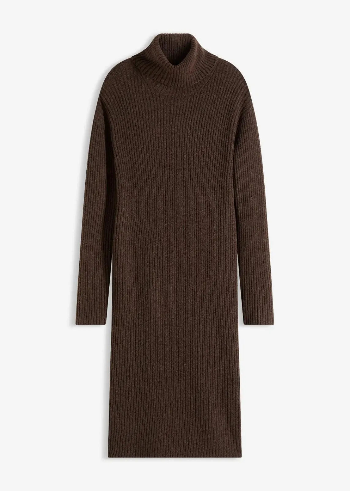 bonprix Bekleidung·Umstandsmode|Bekleidung·Pullover & Strickjacken^Rollkragen Rippstrickkleid lehmbraun