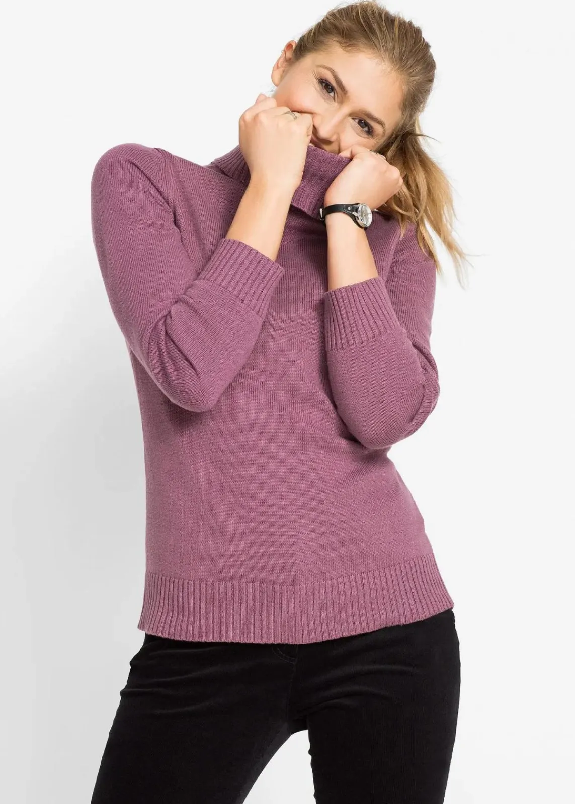 bonprix Bekleidung·Umstandsmode|Strickmode^Rollkragenpullover mattbeere