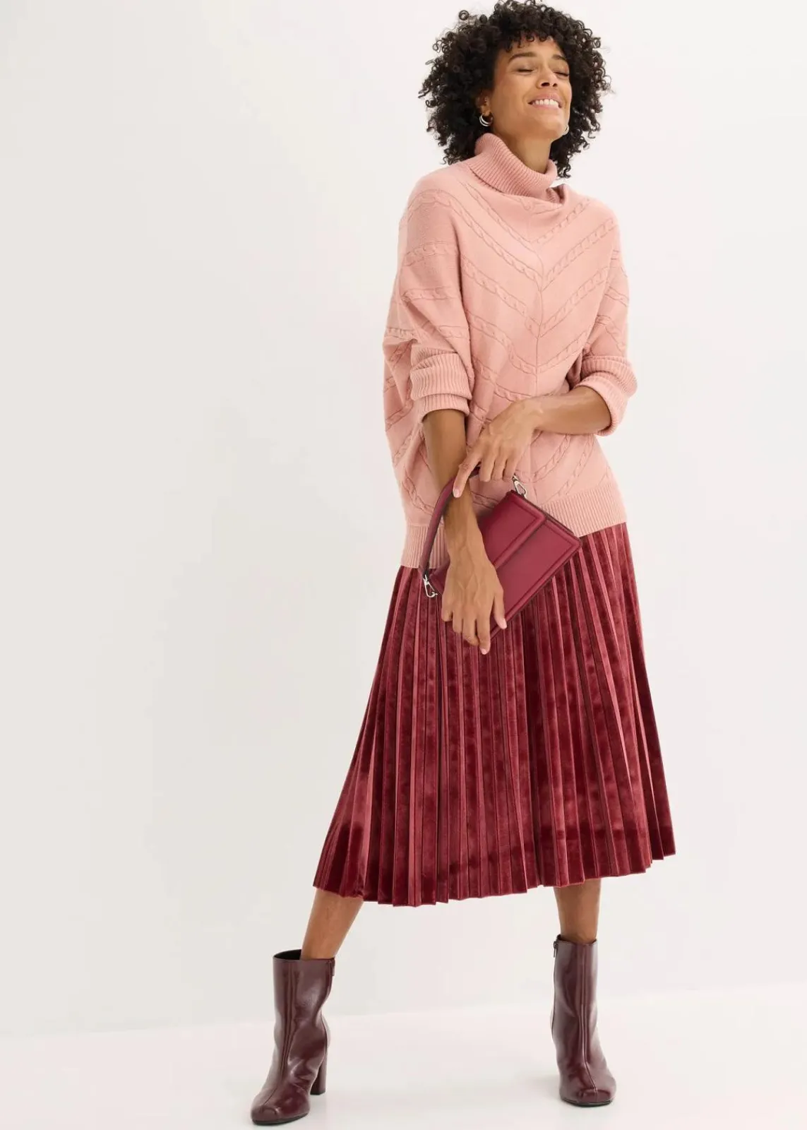 bonprix Bekleidung·Umstandsmode|Strickmode^Rollkragenpullover vintagerosa