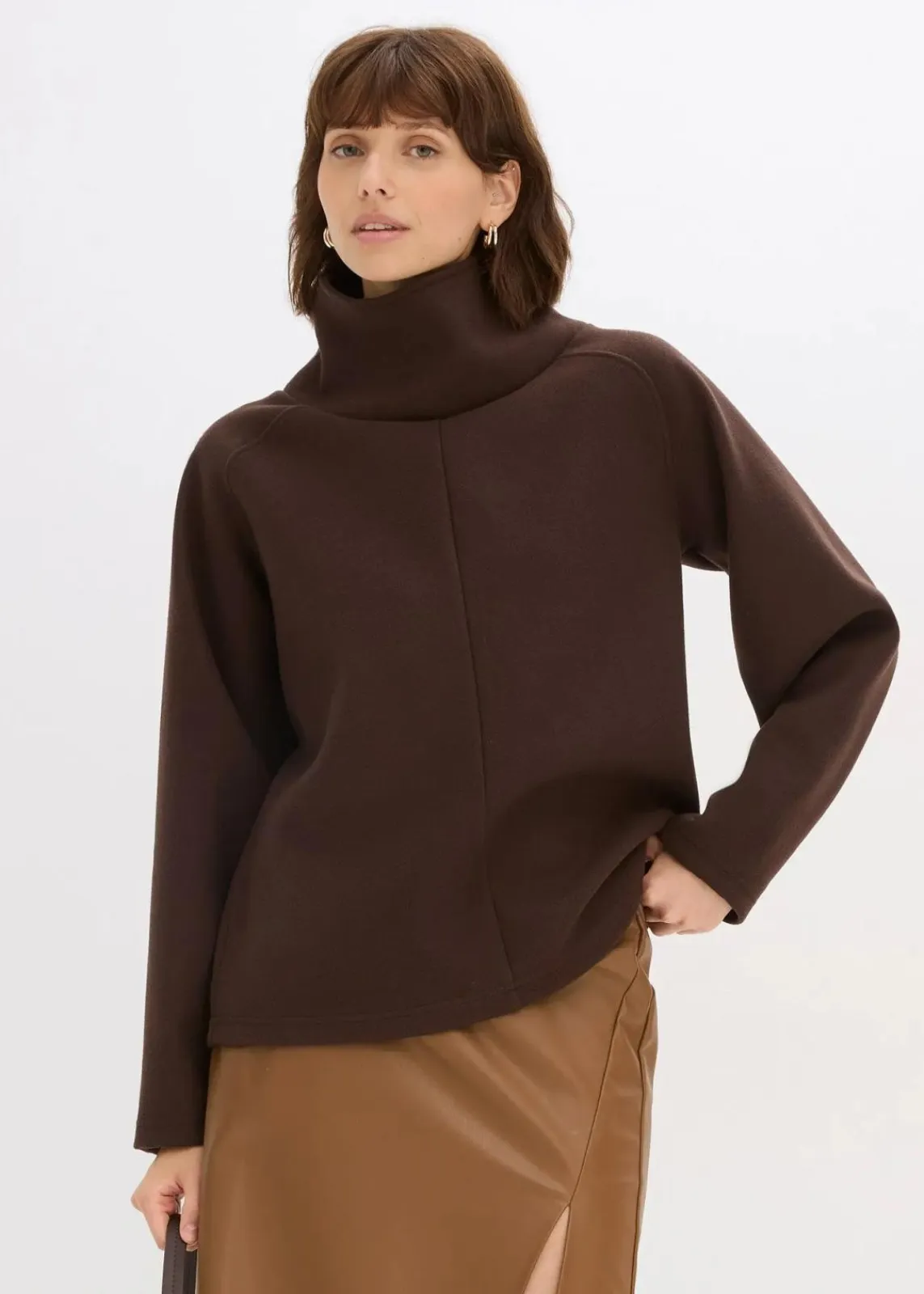 bonprix Pullover & Strickjacken|Strickmode^Rollkragenpullover dunkelbraun