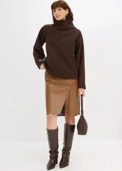 bonprix Pullover & Strickjacken|Strickmode^Rollkragenpullover dunkelbraun