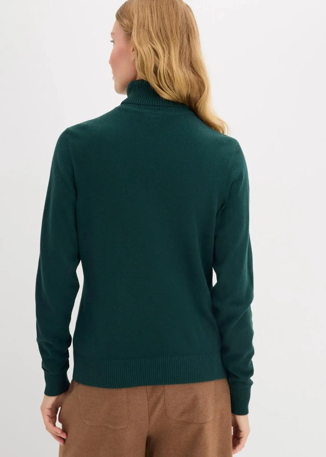 bonprix Pullover & Strickjacken|Basics^Rollkragenpullover tiefgrün