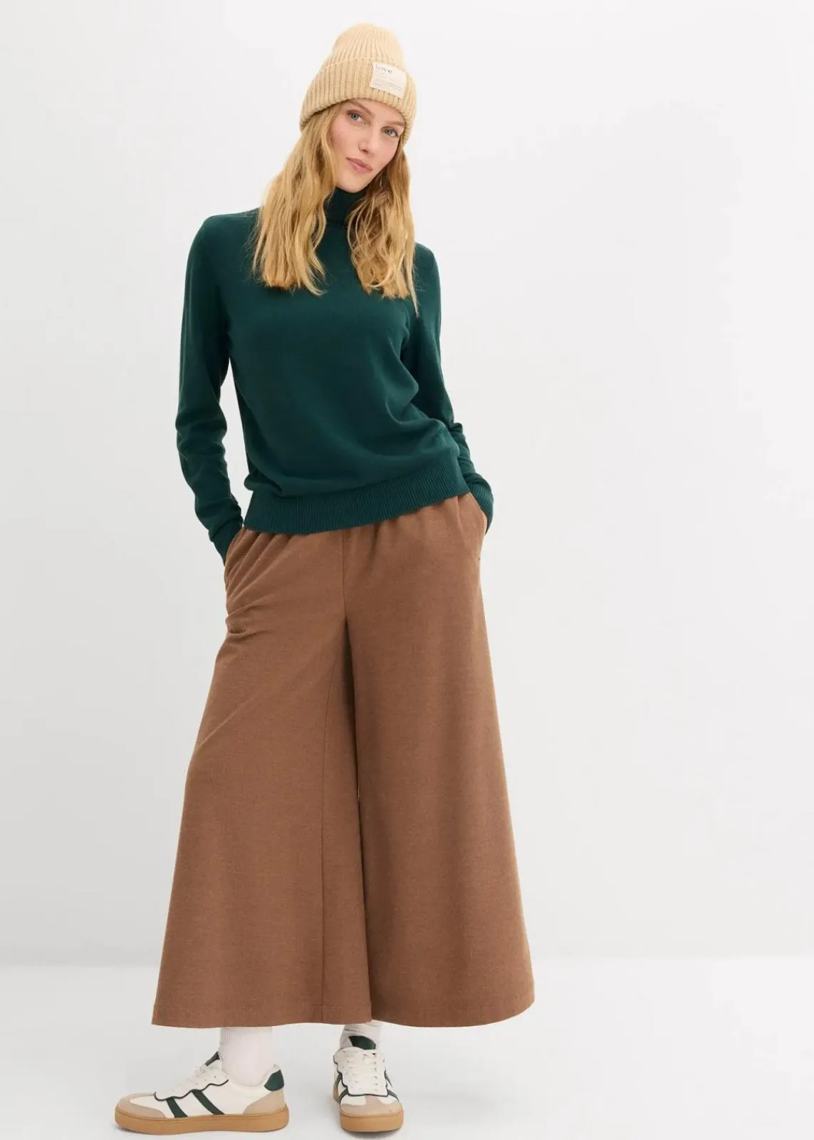 bonprix Pullover & Strickjacken|Basics^Rollkragenpullover tiefgrün