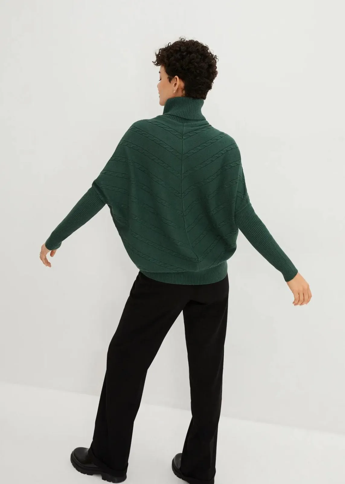 bonprix Pullover & Strickjacken|Bekleidung·Jeans^Rollkragenpullover dunkelgrün