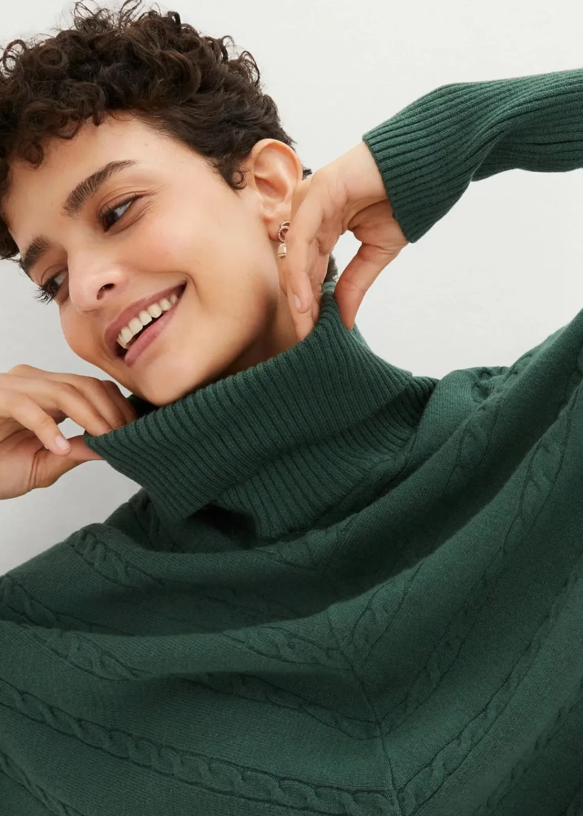 bonprix Pullover & Strickjacken|Bekleidung·Jeans^Rollkragenpullover dunkelgrün