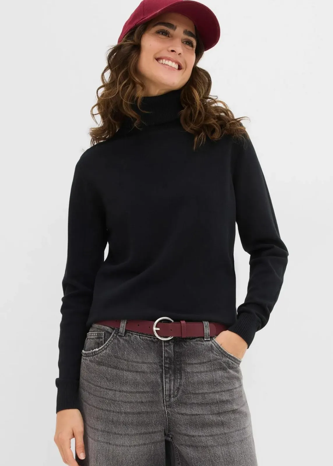 bonprix Bekleidung·Umstandsmode|Strickmode^Rollkragenpullover schwarz