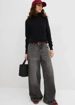 bonprix Bekleidung·Umstandsmode|Strickmode^Rollkragenpullover schwarz