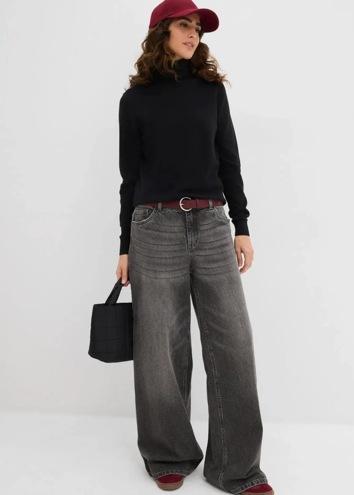 bonprix Bekleidung·Umstandsmode|Strickmode^Rollkragenpullover schwarz