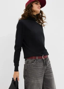 bonprix Bekleidung·Umstandsmode|Strickmode^Rollkragenpullover schwarz