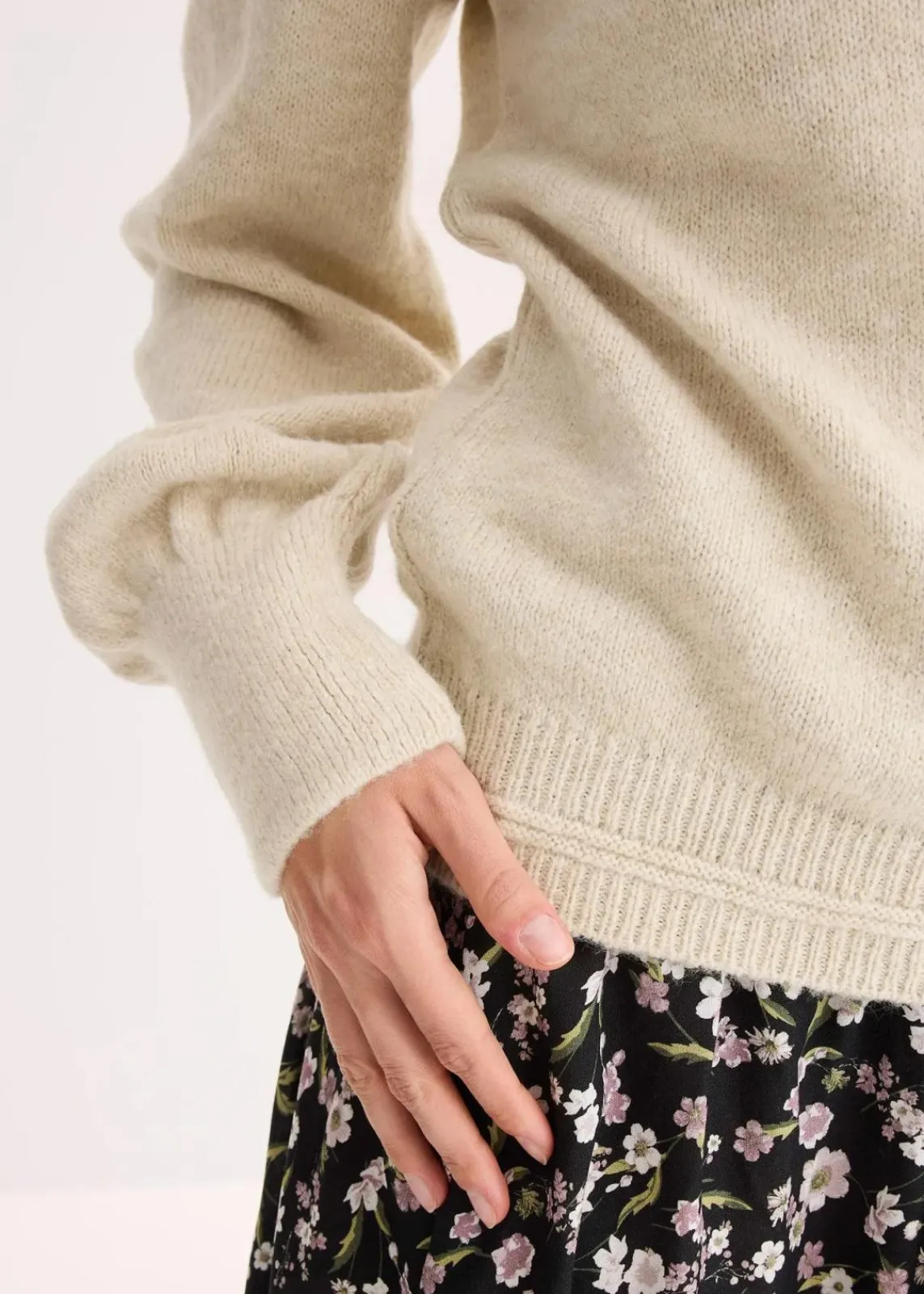 bonprix Bekleidung·Umstandsmode|Bekleidung·Jeans^Rollkragenpullover sand meliert