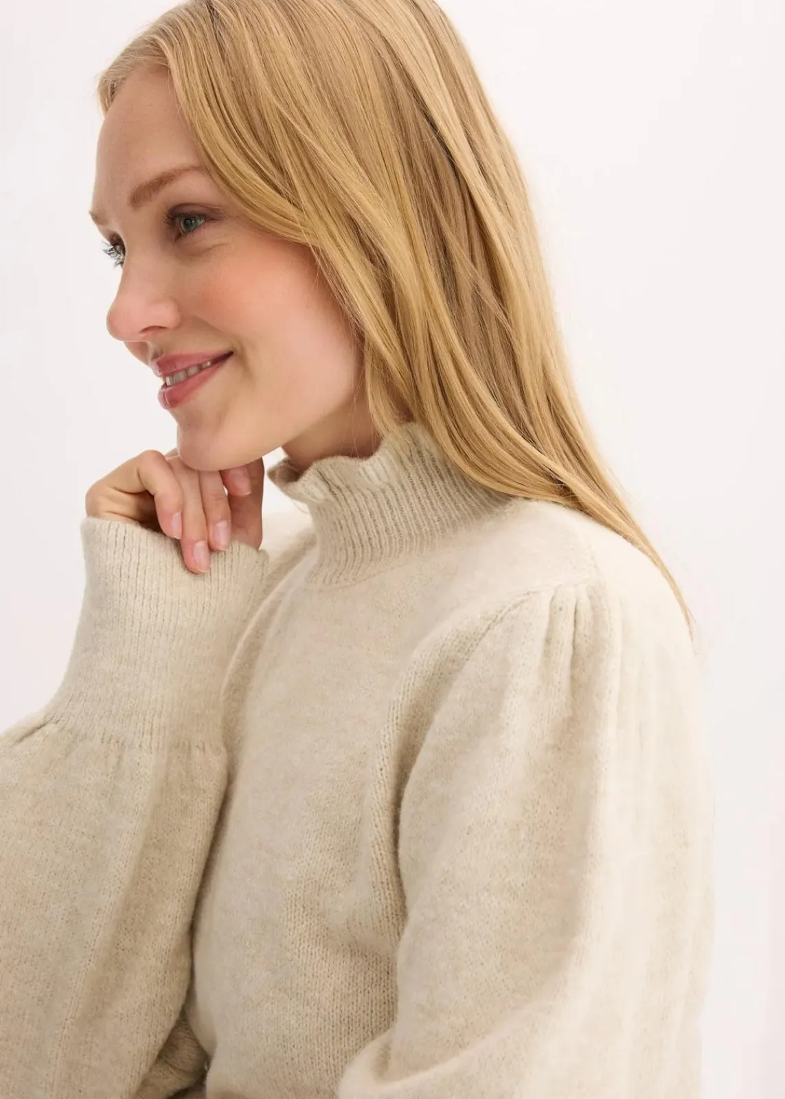 bonprix Bekleidung·Umstandsmode|Bekleidung·Jeans^Rollkragenpullover sand meliert