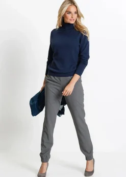 bonprix Pullover & Strickjacken|Basics^Rollkragenpullover dunkelblau
