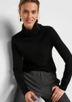 bonprix Bekleidung·Umstandsmode|Strickmode^Rollkragenpullover schwarz