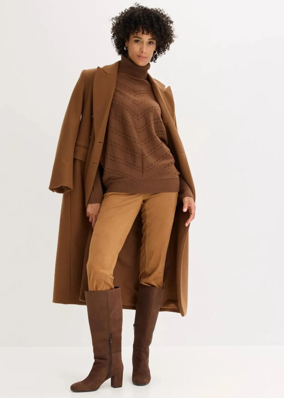 bonprix Bekleidung·Umstandsmode|Strickmode^Rollkragenpullover pimentbraun