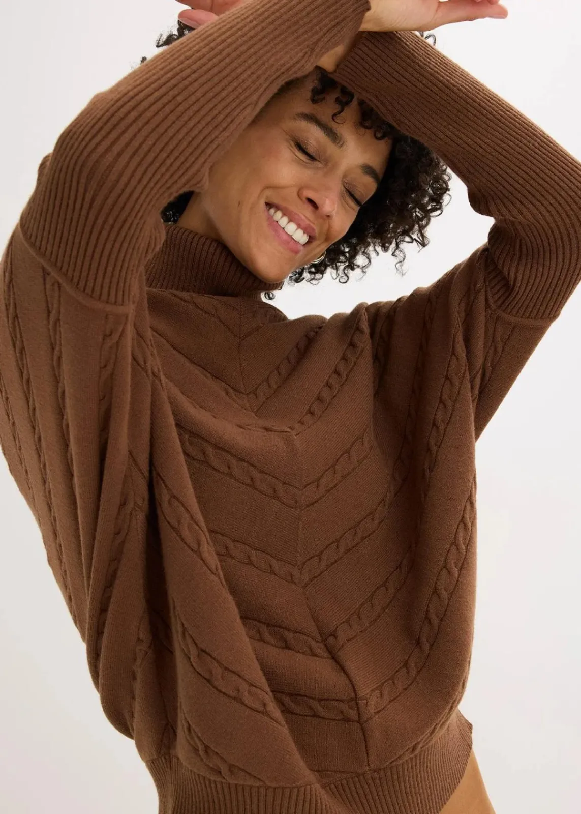 bonprix Bekleidung·Umstandsmode|Strickmode^Rollkragenpullover pimentbraun