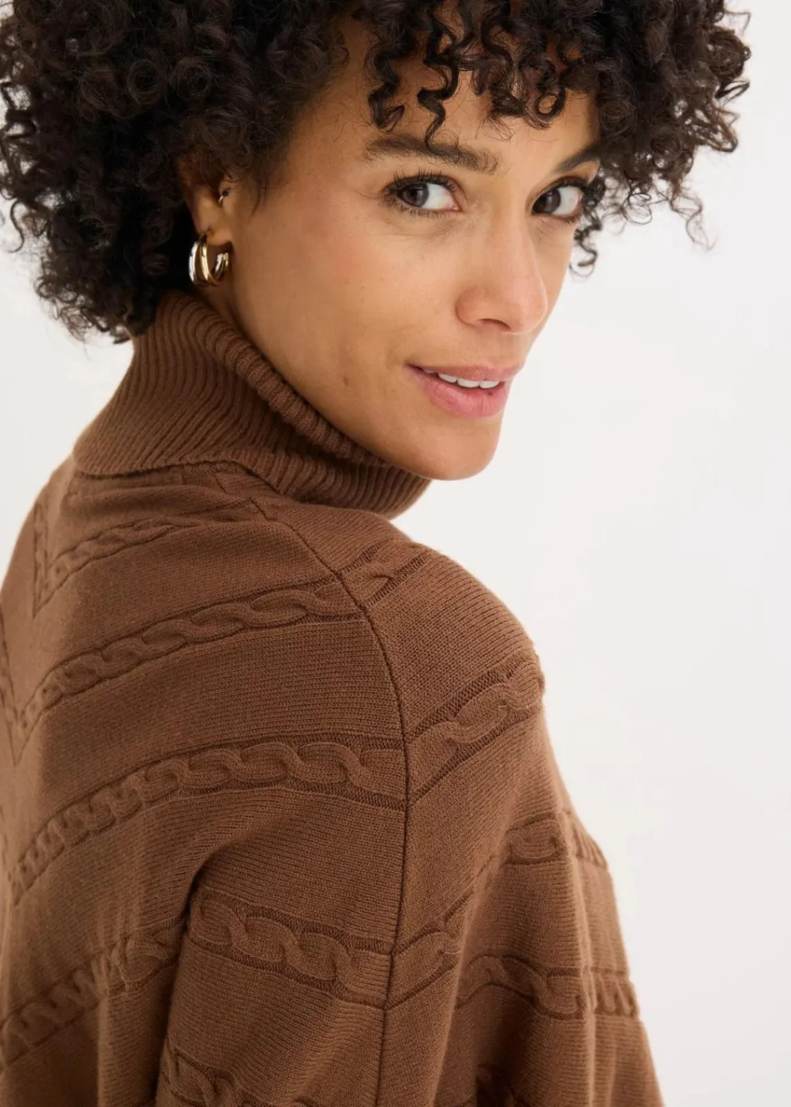 bonprix Bekleidung·Umstandsmode|Strickmode^Rollkragenpullover pimentbraun