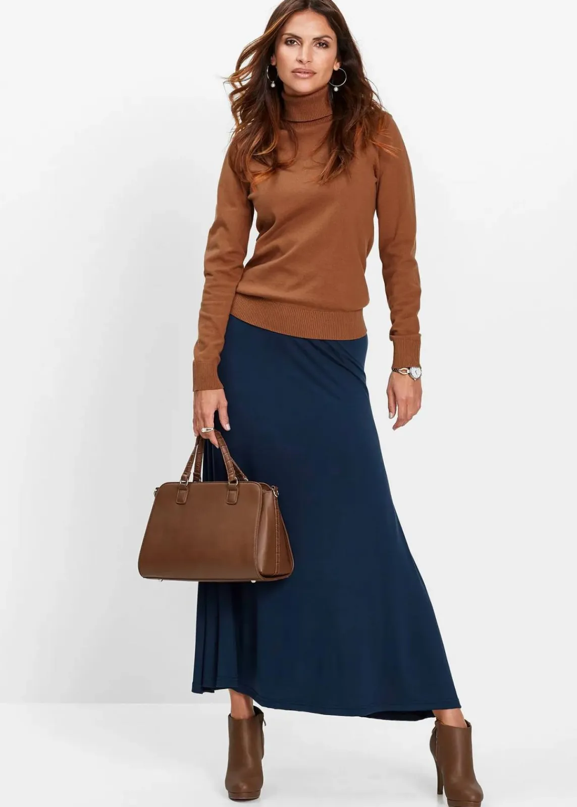 bonprix Pullover & Strickjacken|Basics^Rollkragenpullover kastanienbraun