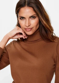 bonprix Pullover & Strickjacken|Basics^Rollkragenpullover kastanienbraun