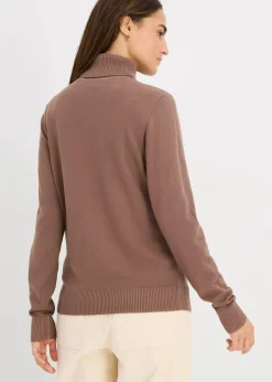 bonprix Bekleidung·Umstandsmode|Strickmode^Rollkragenpullover lehmbraun