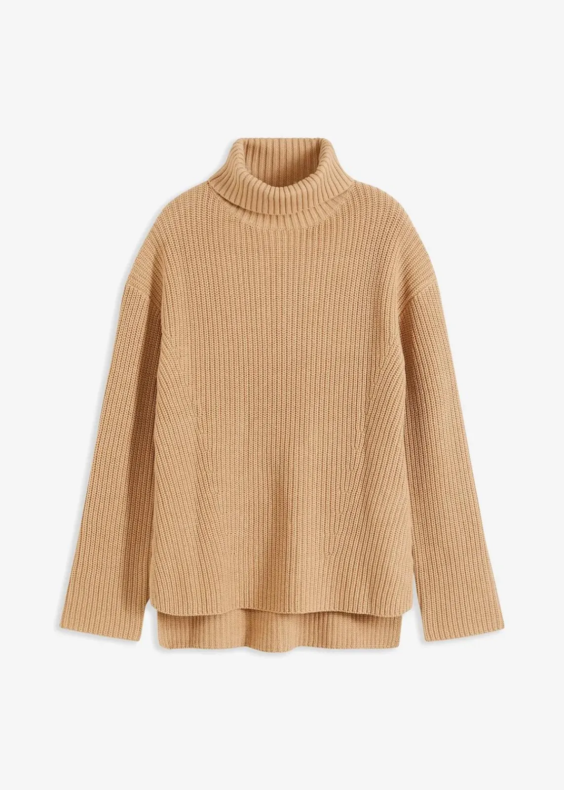 bonprix Pullover & Strickjacken|Strickmode^Rollkragenpullover aus reiner Baumwolle latte macchiato