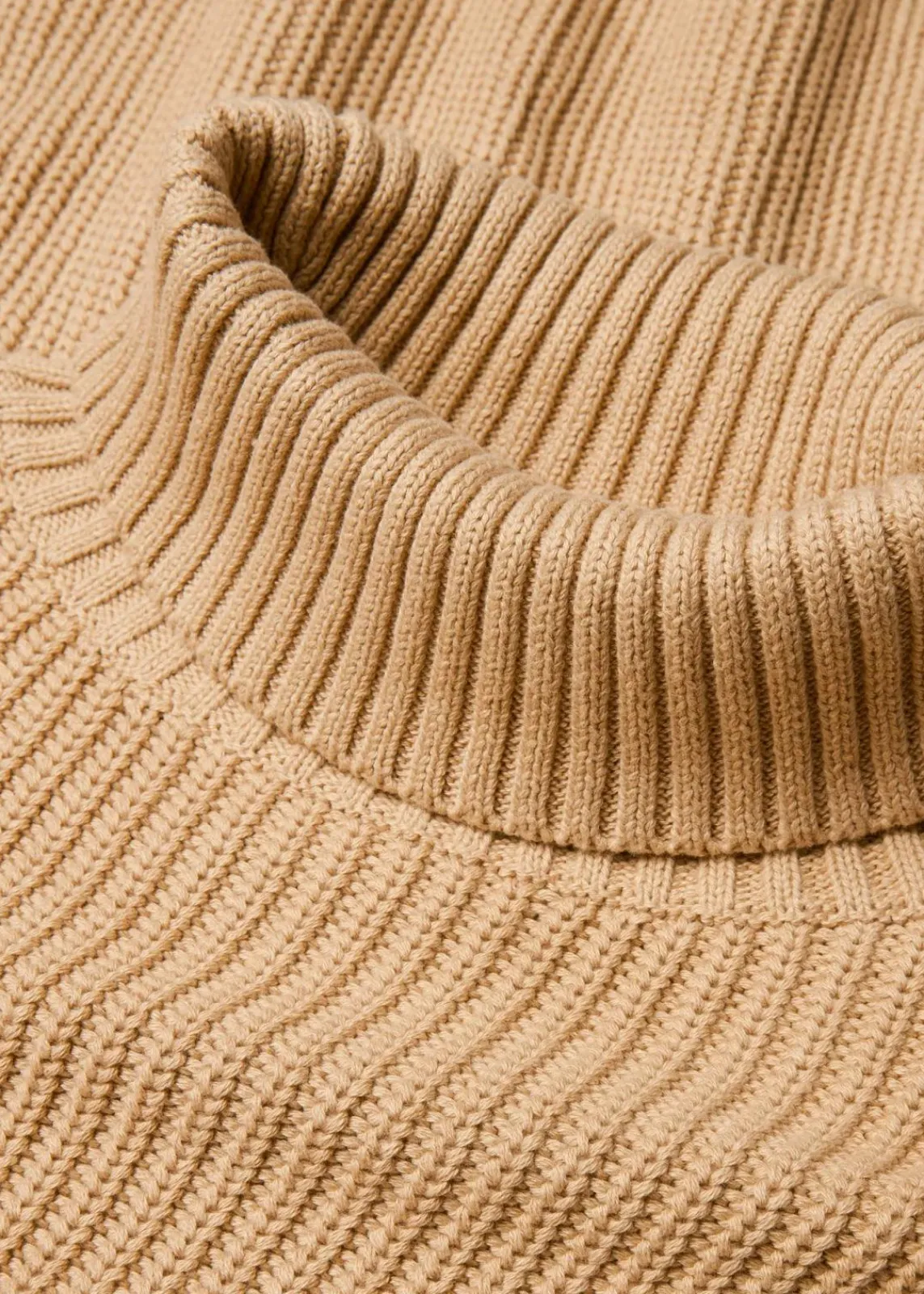 bonprix Pullover & Strickjacken|Strickmode^Rollkragenpullover aus reiner Baumwolle latte macchiato