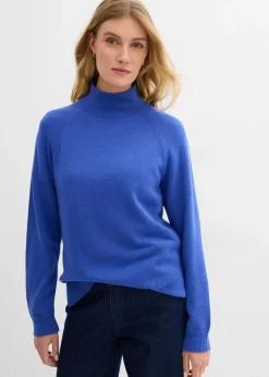 bonprix Bekleidung·Umstandsmode|Strickmode^Rollkragenpullover aus reiner Baumwolle edelsteinblau
