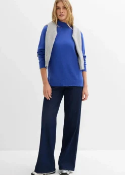 bonprix Bekleidung·Umstandsmode|Strickmode^Rollkragenpullover aus reiner Baumwolle edelsteinblau