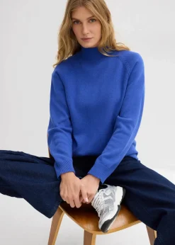 bonprix Bekleidung·Umstandsmode|Strickmode^Rollkragenpullover aus reiner Baumwolle edelsteinblau
