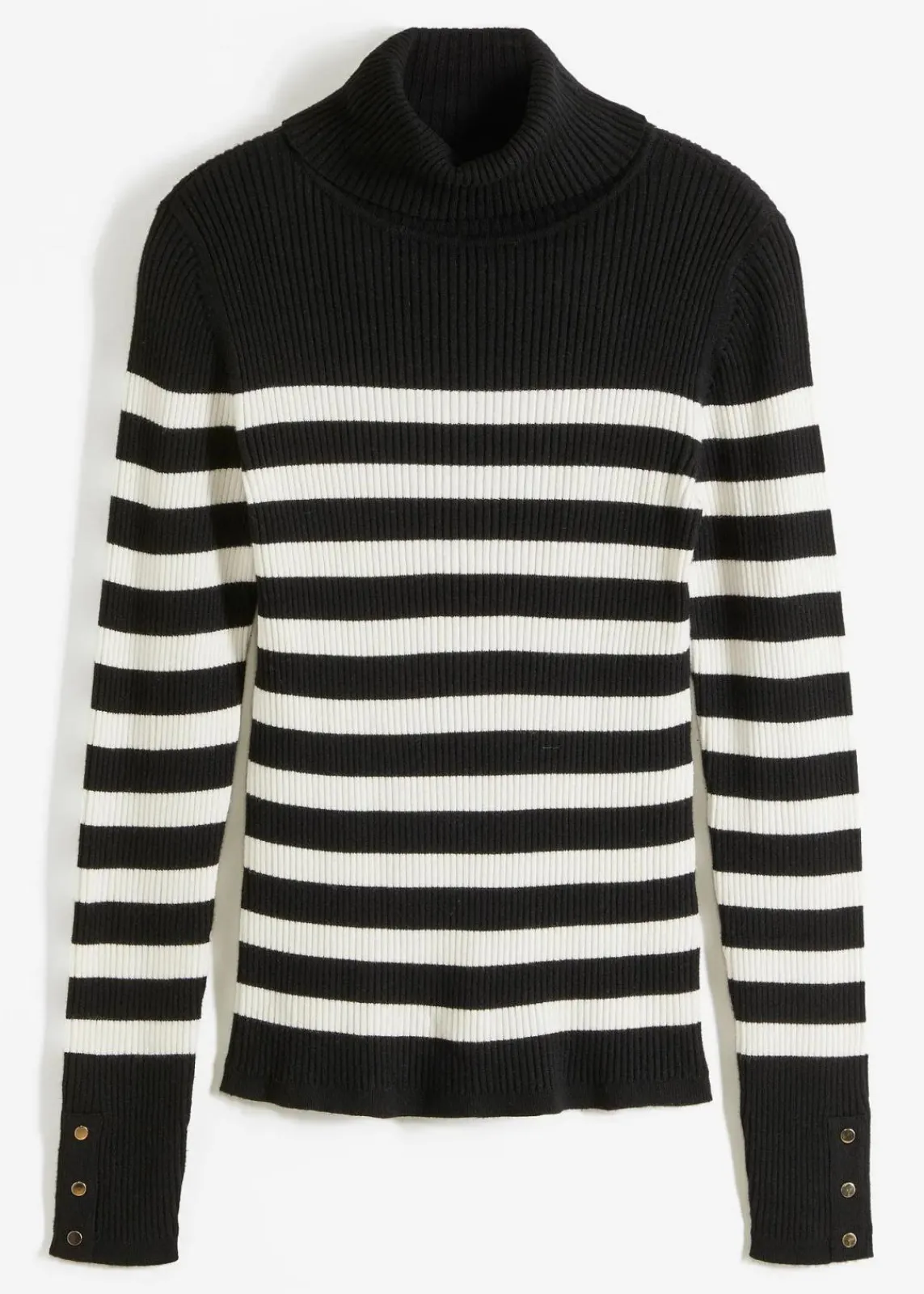 bonprix Bekleidung·Umstandsmode|Bekleidung·Jeans^Rollkragenpullover aus Viskose-Mix schwarz/wollweiß gestreift
