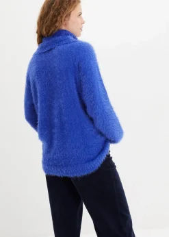bonprix Pullover & Strickjacken|Strickmode^Rollkragenpullover aus weichem Federgarn edelsteinblau