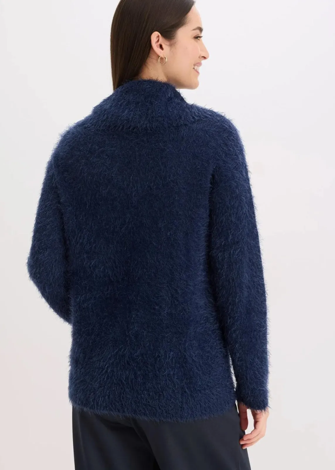 bonprix Bekleidung·Umstandsmode|Pullover & Strickjacken^Rollkragenpullover aus weichem Federgarn dunkelblau