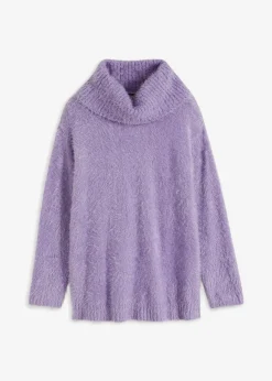 bonprix Bekleidung·Umstandsmode|Pullover & Strickjacken^Rollkragenpullover aus weichem Federgarn softlila