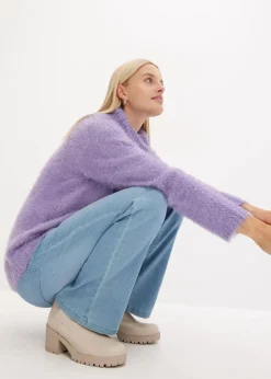 bonprix Bekleidung·Umstandsmode|Pullover & Strickjacken^Rollkragenpullover aus weichem Federgarn softlila