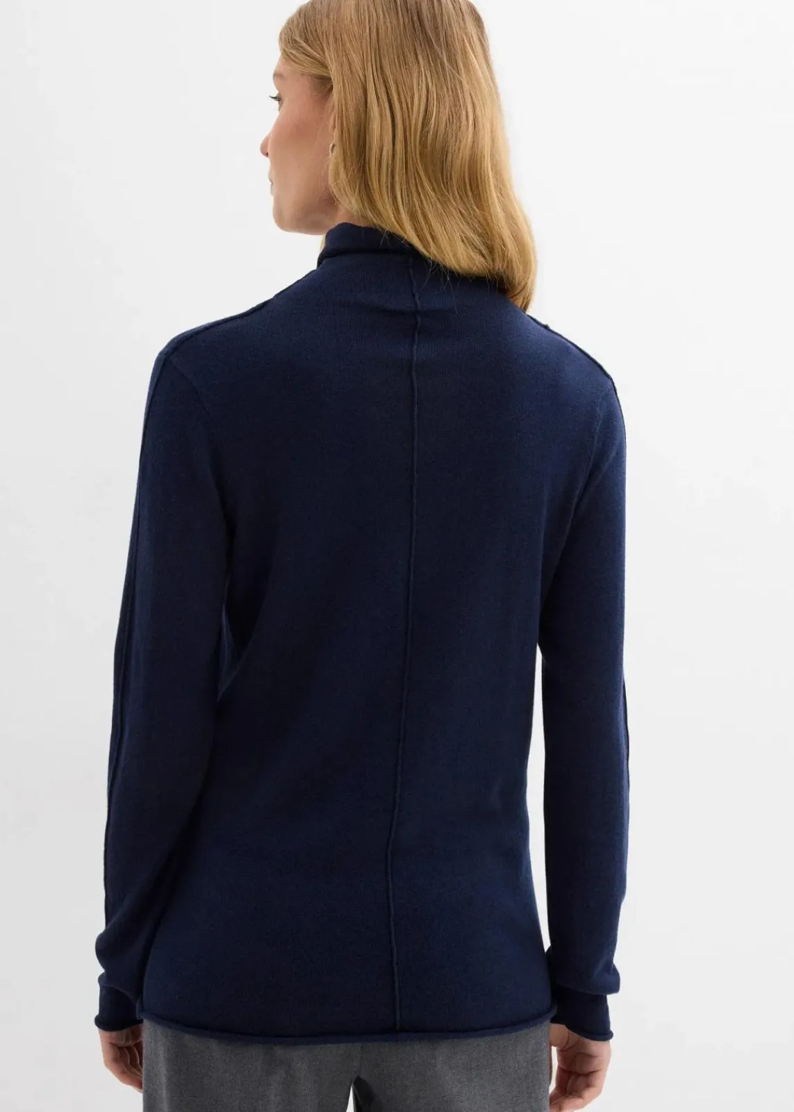 bonprix Pullover & Strickjacken|Strickmode^Rollkragenpullover aus weichem Kaschmir-Mix dunkelblau