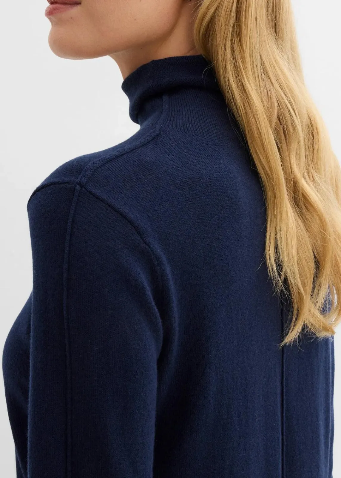 bonprix Pullover & Strickjacken|Strickmode^Rollkragenpullover aus weichem Kaschmir-Mix dunkelblau