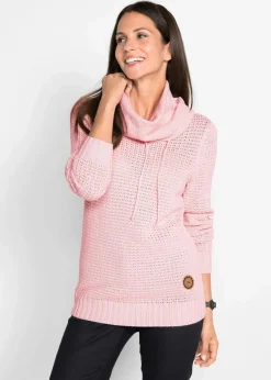 bonprix Bekleidung·Umstandsmode|Pullover & Strickjacken^Rollkragenpullover mit Kordeln zartrosa