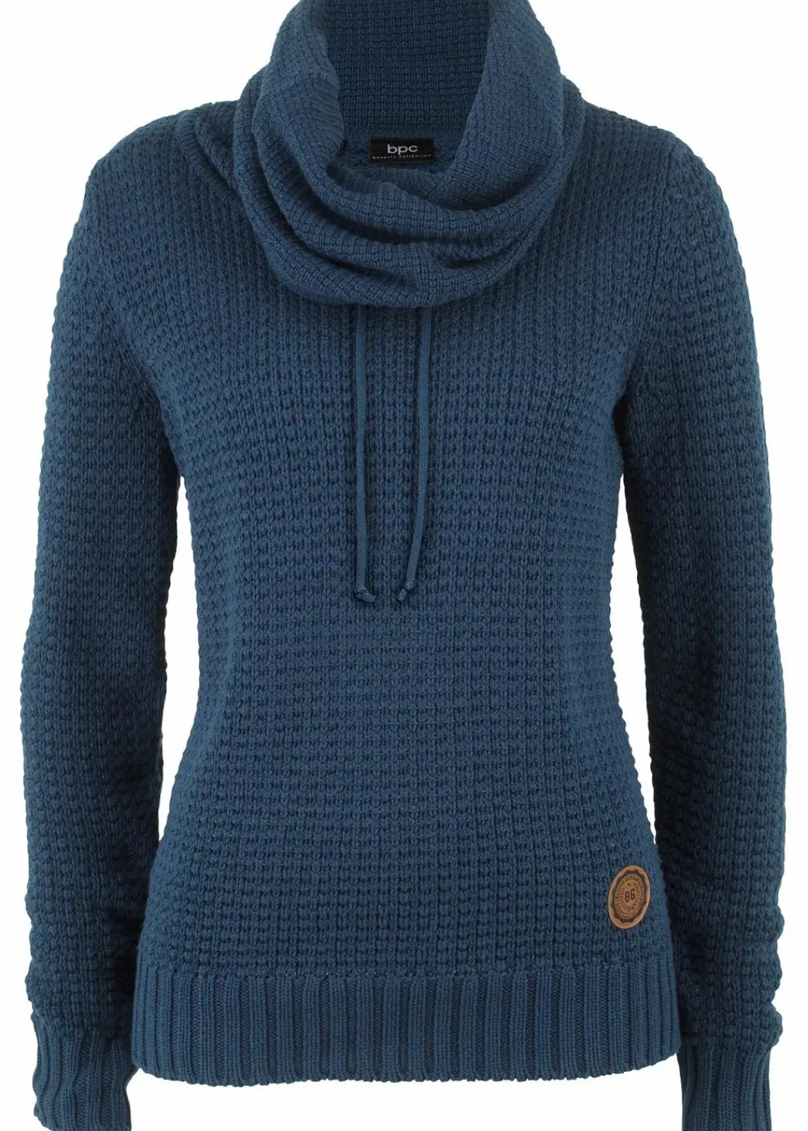bonprix Pullover & Strickjacken|Strickmode^Rollkragenpullover mit Kordeln dunkelblau