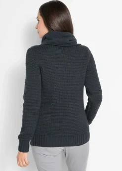 bonprix Bekleidung·Umstandsmode|Pullover & Strickjacken^Rollkragenpullover mit Kordeln schwarz