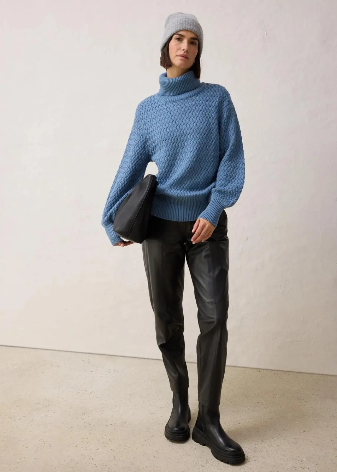bonprix Bekleidung·Umstandsmode|Bekleidung·Jeans^Rollkragenpullover mit Merinowolle wellenblau