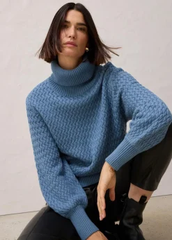 bonprix Bekleidung·Umstandsmode|Bekleidung·Jeans^Rollkragenpullover mit Merinowolle wellenblau